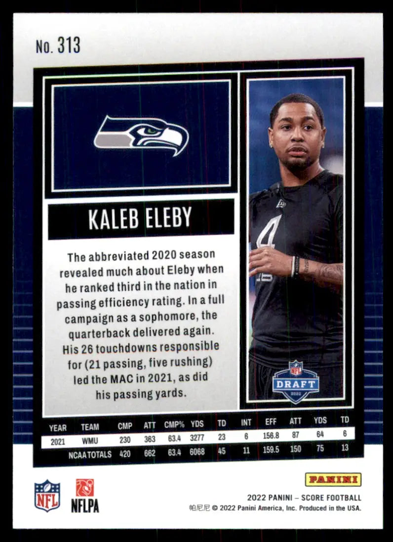 2022 Score Kaleb Eleby Rookie Seattle Seahawks #313