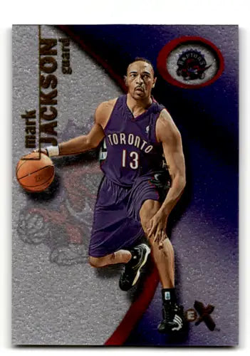 Basketball player in purple Toronto Raptors #13 jersey dribbling ball, Mark Jackson collectible