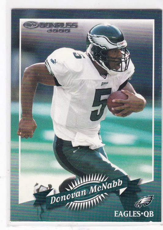 Football trading card of Donovan McNabb Philadelphia Eagles running with the ball