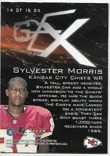 2000 Fleer E-X Generation E-X #14 Sylvester Morris football card with original gloss