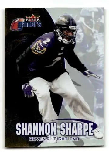 Shannon Sharpe Baltimore Ravens football card with original gloss from 2000 Fleer Gamers