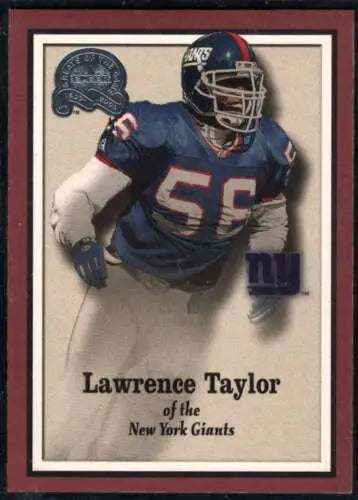 Lawrence Taylor 2000 Fleer Greats football card with original gloss, NM condition