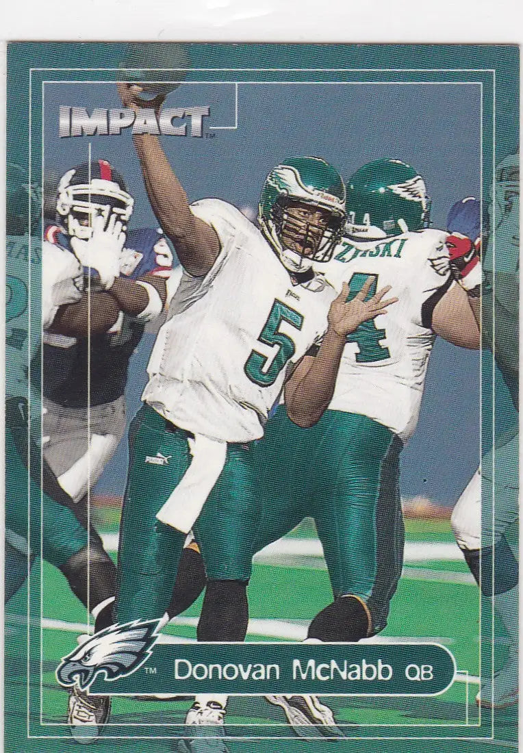 Donovan McNabb Philadelphia Eagles football trading card from Fleer Impact 2000