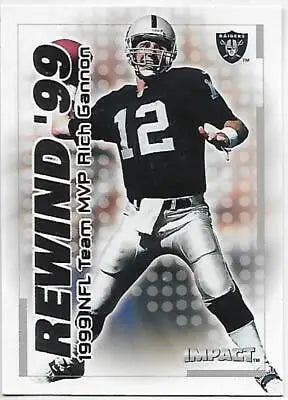 Rich Gannon football card in original gloss from 2000 Fleer Impact Rewind Near Mint Raiders