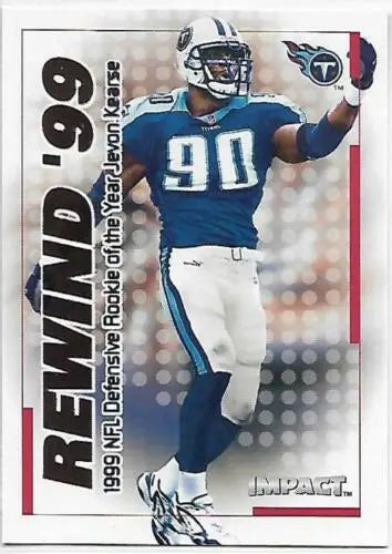 2000 Fleer Impact Rewind Jevon Kearse football card featuring original gloss quality