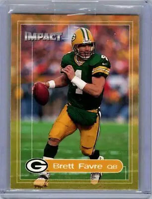 Brett Favre football card from 2000 Impact featuring the Green Bay Packers star player