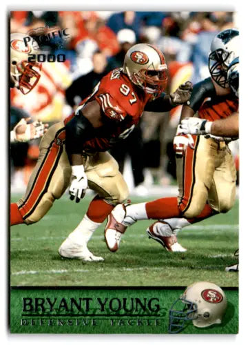 2000 Pacific #345 Bryant Young NM Near Mint 49ers football trading card original gloss