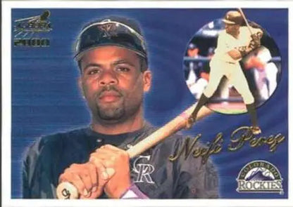 2000 Pacific Aurora Neifi Perez baseball card showcasing original gloss finish