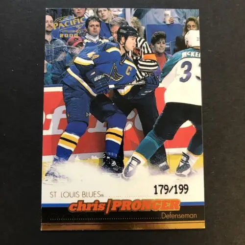 Chris Pronger 2000 Pacific hockey card from St Louis Blues NHL collection