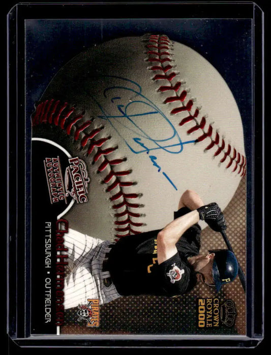 Signed Major League Baseball with red stitching from Chad Hermansen Pittsburgh Pirates card