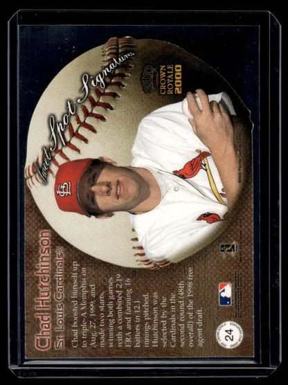 Baseball card of Chad Hutchinson in St. Louis Cardinals uniform from Pacific Crown Royale