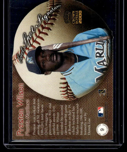 Baseball card of Preston Wilson in light blue uniform for Texas Rangers Pacific Crown Royale