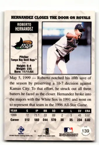 Roberto Hernandez baseball card from 2000 Pacific Private Stock with original gloss finish