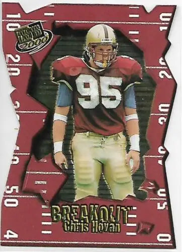 2000 Press Pass Breakout Chris Hovan NM-MT football card with original gloss quality