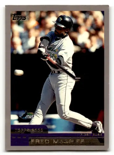 Fred McGriff baseball card featuring original gloss from 2000 Topps #31 Devil Rays