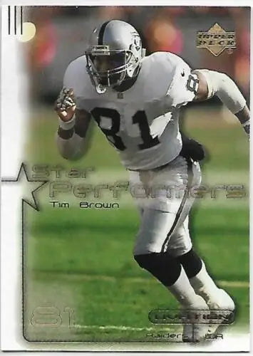 Tim Brown 2000 Upper Deck Ovation Star Performers football card with original gloss