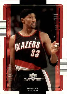 Scottie Pippen 2001-02 Upper Deck MVP basketball card featuring Portland Trail Blazers