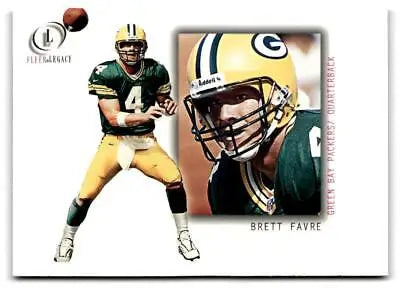 Brett Favre football card from 2001 Fleer Legacy trading cards collection