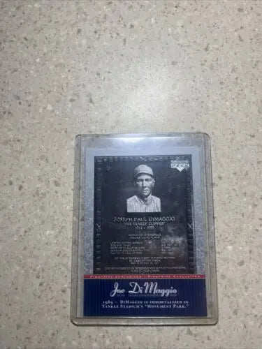 Joe DiMaggio baseball card from 2001 Upper Deck Pinstripe Exclusives Joe series