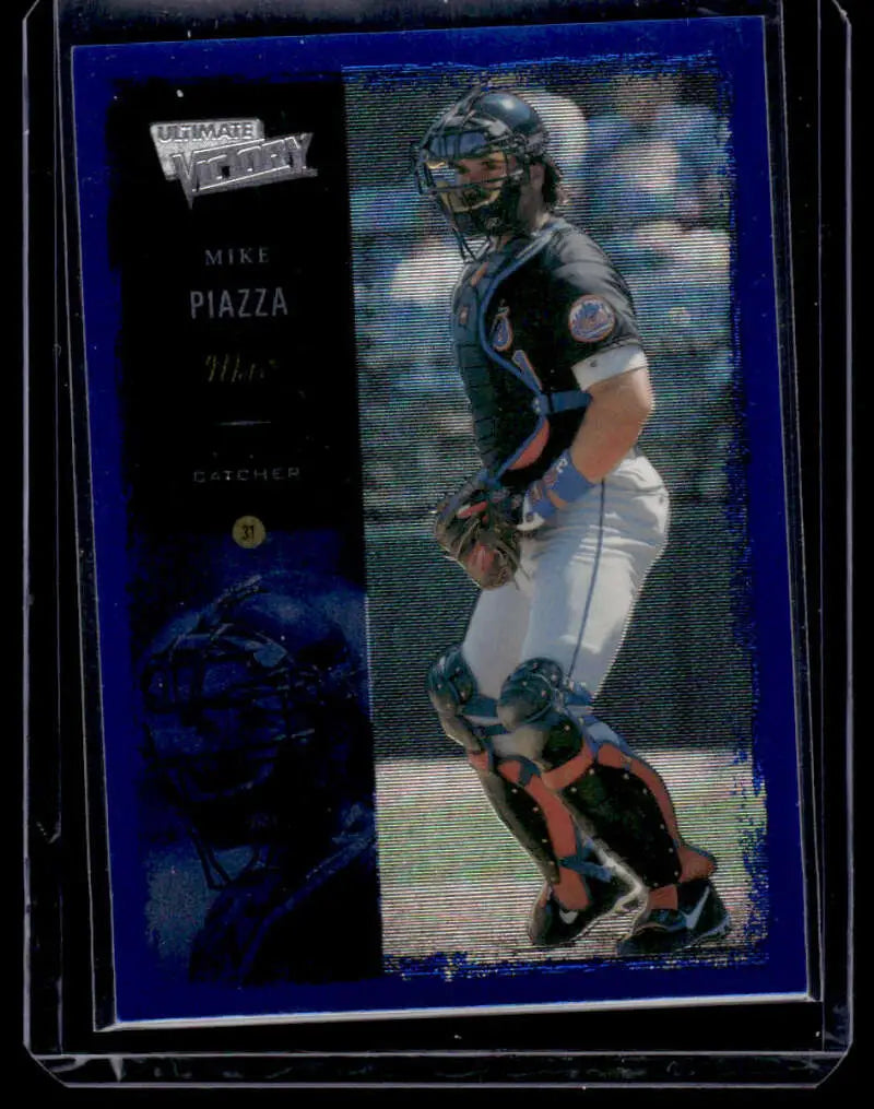 Baseball trading card of Mike Piazza in gear from Upper Deck Ultimate Collection