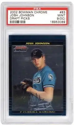 Graded 2002 Bowman Chrome Draft Picks Josh Johnson #83 OC Baseball PSA 9 card