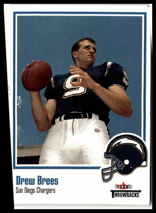 Drew Brees 2002 Fleer Throwbacks #69 San Diego Chargers football card collectible