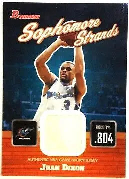 2003-04 Bowman Sophomore Strands Juan Dixon Jersey Washington Wizards NM card