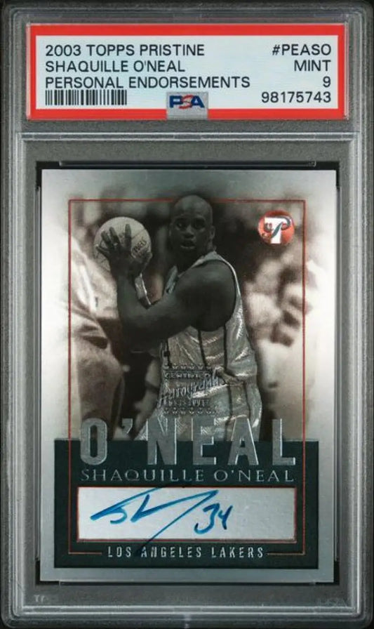 PSA-graded 2003 Topps Pristine Personal Endorsements Shaquille O’Neal Basketball Card