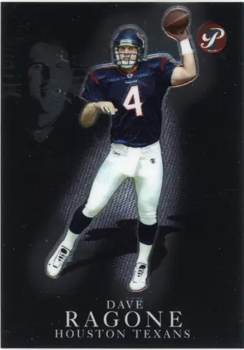 Football player Dave Ragone throwing a ball on 2003 Topps Pristine Houston Texans card