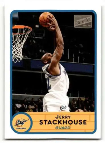 2003 Bazooka #24 Jerry Stackhouse Washington Wizards Basketball Card with original gloss