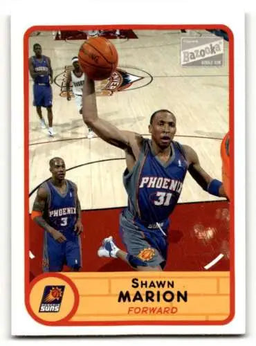 2003 Bazooka 31b Shawn Marion basketball card featuring original gloss and purple jersey Phoenix Suns