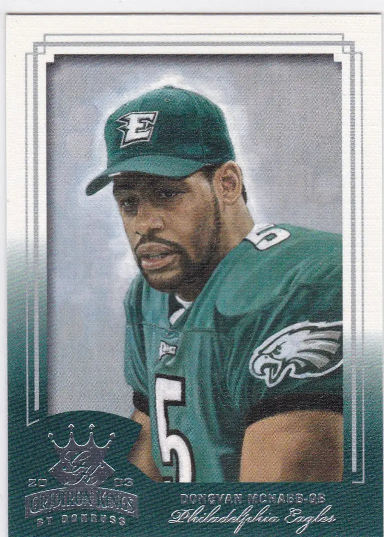 Donovan McNabb wearing a green jersey and cap in Growing Moment Philadelphia Eagles image