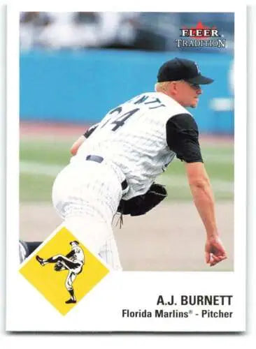 2003 Fleer Tradition A.J. Burnett NM-MT Marlins baseball card original gloss condition