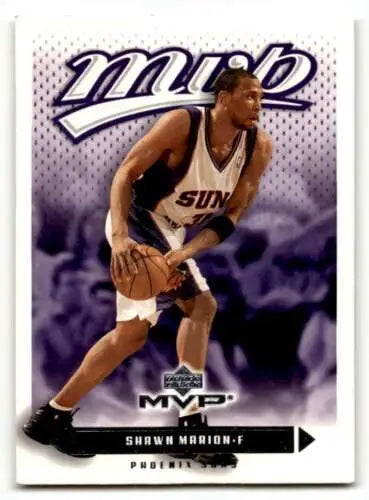 Shawn Marion Phoenix Suns basketball card from 2003 Upper Deck MVP with original gloss