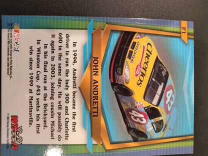 John Andretti trading card from 2003 Wheels American Thunder Holofoil collection