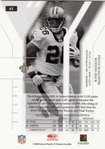 Deuce McAllister football card 2004 Donruss Elite original gloss NM-MT Saints