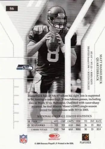 Matt Hasselbeck 2004 Donruss Elite #86 football card with original gloss, Seahawks