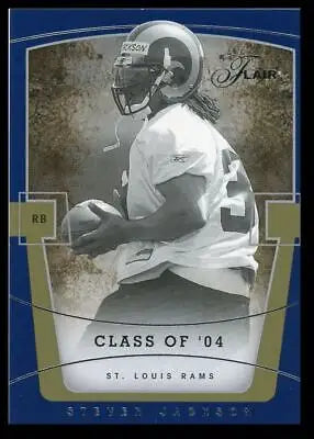 Football trading card featuring Steven Jackson Rookie 2004 Flair St. Louis Rams #67