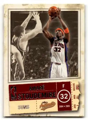 Amare Stoudemire Phoenix Suns basketball card in original gloss from 2004 Fleer Authentix