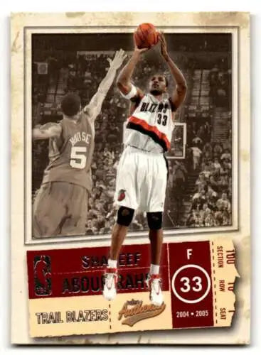 Original gloss 2004 Fleer Authentix #24 Shareef Abdur-Rahim Portland Trail Blazers card