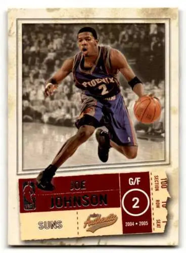 Joe Johnson Phoenix Suns basketball card featuring original gloss design, 2004 Fleer Authentix