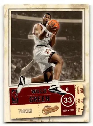 2004 Fleer Authentix #42 Willie Green Philadelphia 76ers original gloss basketball card