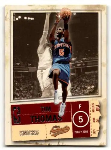 Original gloss 2004 Fleer Authentix Tim Thomas New York Knicks basketball card