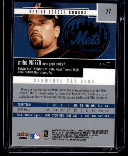 2004 Fleer Showcase Mets Baseball Card of Mike Piazza from the New York Mets