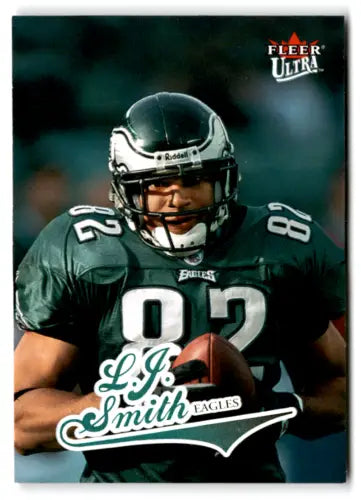 L.J. Smith football card from 2004 Fleer Ultra with original gloss features