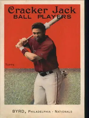 Vintage Topps Cracker Jack baseball card of Marlon Byrd in batting stance