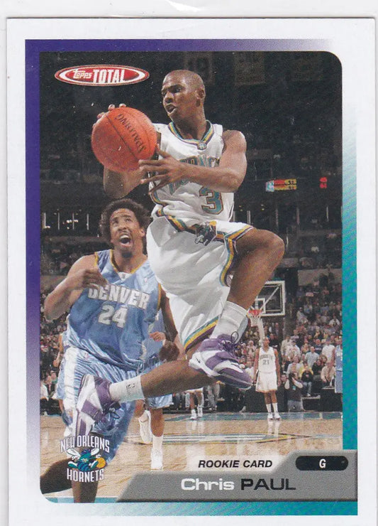 Chris Paul Rookie Card in action, driving to the basket for Topps Total collection