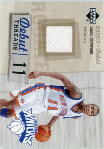 Jamal Crawford basketball card upper deck rookie debut threads Knicks NM-MT