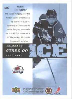 Alex Tanguay hockey card from 2005-06 Upper Deck Victory Stars on Ice NM-MT