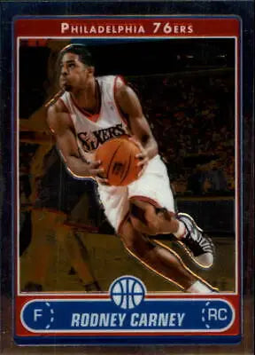 2006-07 Topps Chrome Rodney Carney Rookie Card for Philadelphia 76ers, NM-MT condition